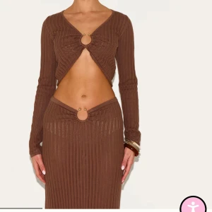 Brunt virkad set - Ett oanvänt virkad set från PrettyLittleThing med prislappar kvar i storleken S, storleken passade tyvärr inte mig…