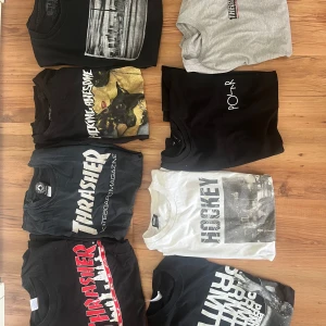 Skateboard tshirts - Alla är olika storlek går från s till L. Kom meddelande om du är intresserad eller bara har något att fråga. Finns bilder på allt.