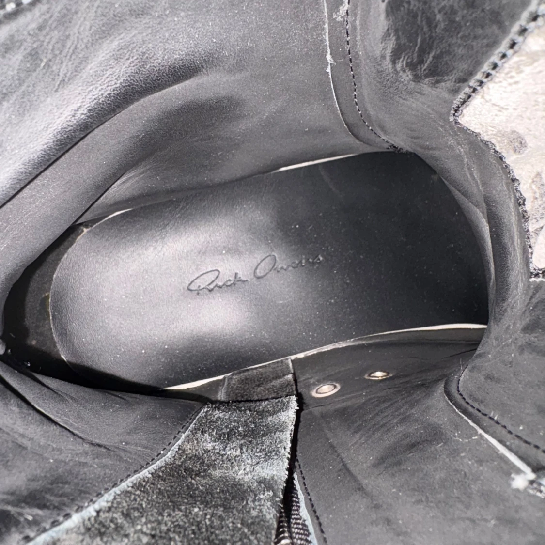 RICK OWENS DRKSHDW REAL LEATHER JUMBO LACE RAMONES - 1