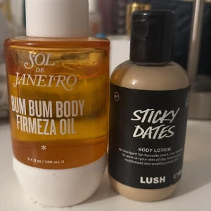 Sol de Janeiro Bum Bum Body Oil och Lush Sticky Dates Body Lotion -  Säljer sol de Janeiro Bum Bum Body Oil och Sticky Dates Body Lotion. Passar jätte bra tillsammans och säljs därav som ett paket🥰