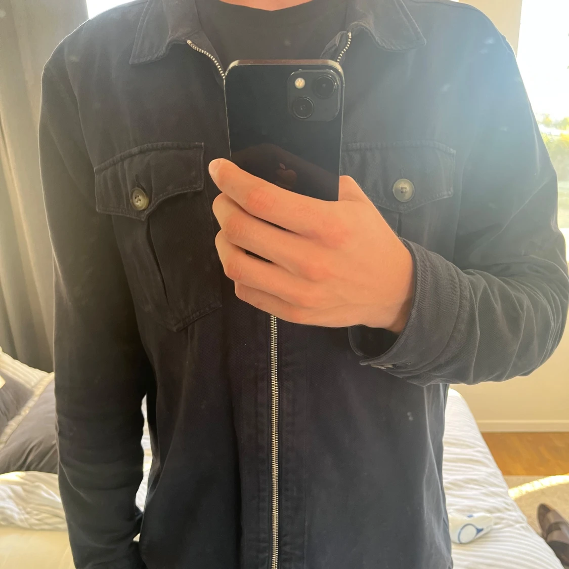 Blå overshirt från Morris