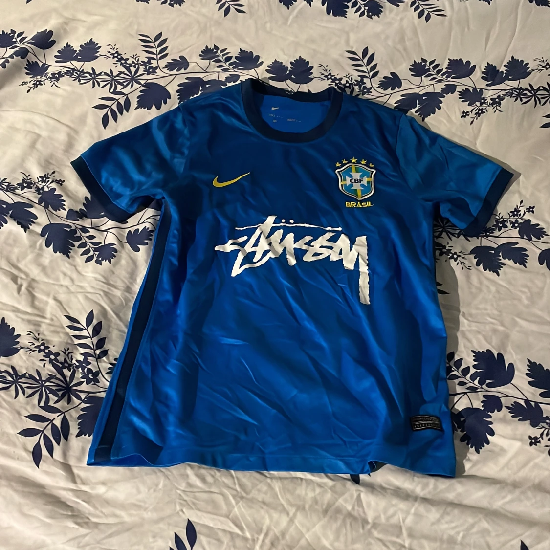 Blå Brasilien Nike x Stüssy fotbollströja