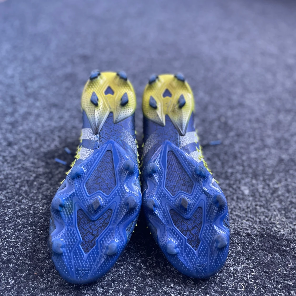 Adidas Predator fotbollsskor blå/gul - 2