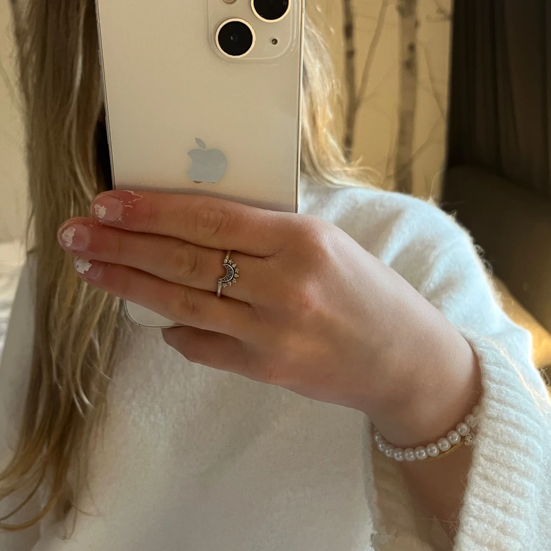 Pandora månring med blå stenar och stjärndetaljer - 3