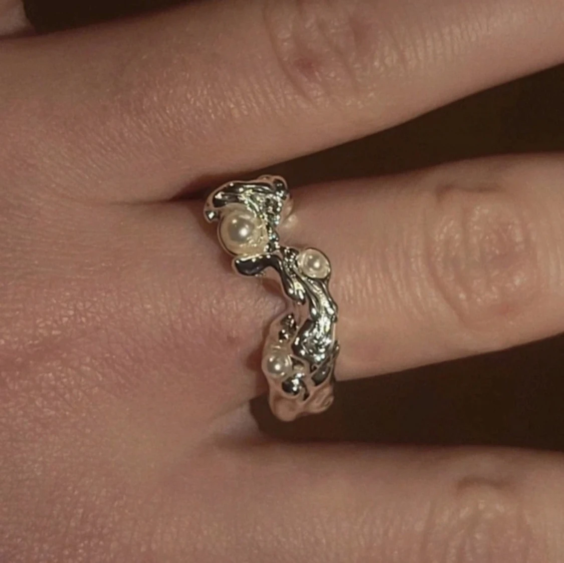 Silver plated ringmed pärlor från Pilgrim - 2