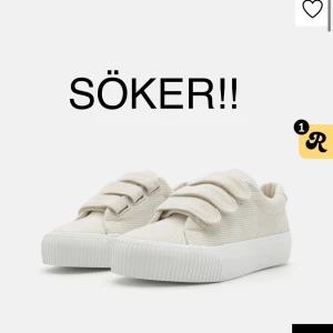 Beige sneakers med kardborreband - OBS KÖP EJ!! Söker dessa sneakers från even&odd i storlek 39 för ett rimligt pris!