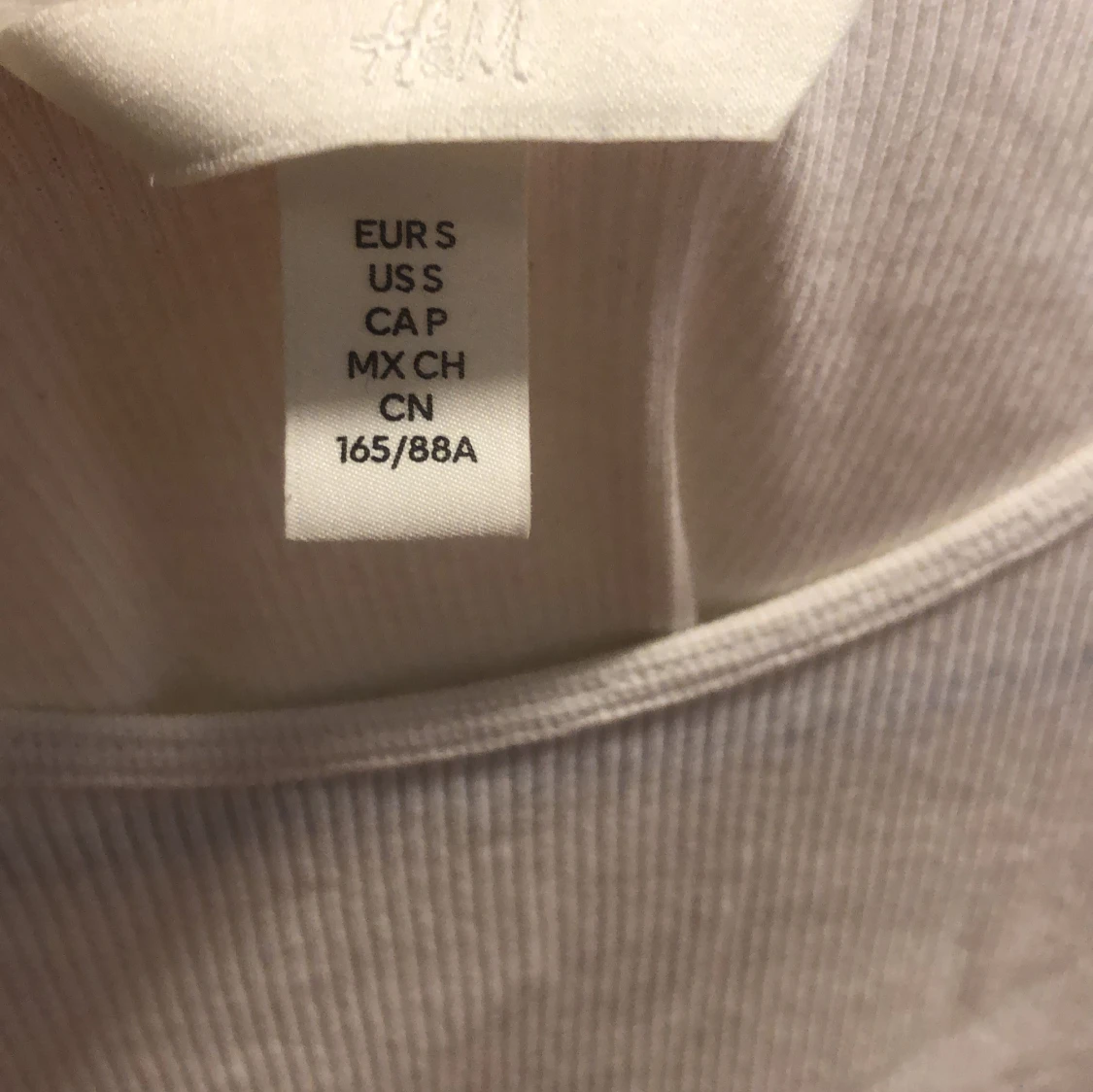 Ribbad vit långärmad tröja H&M - 2