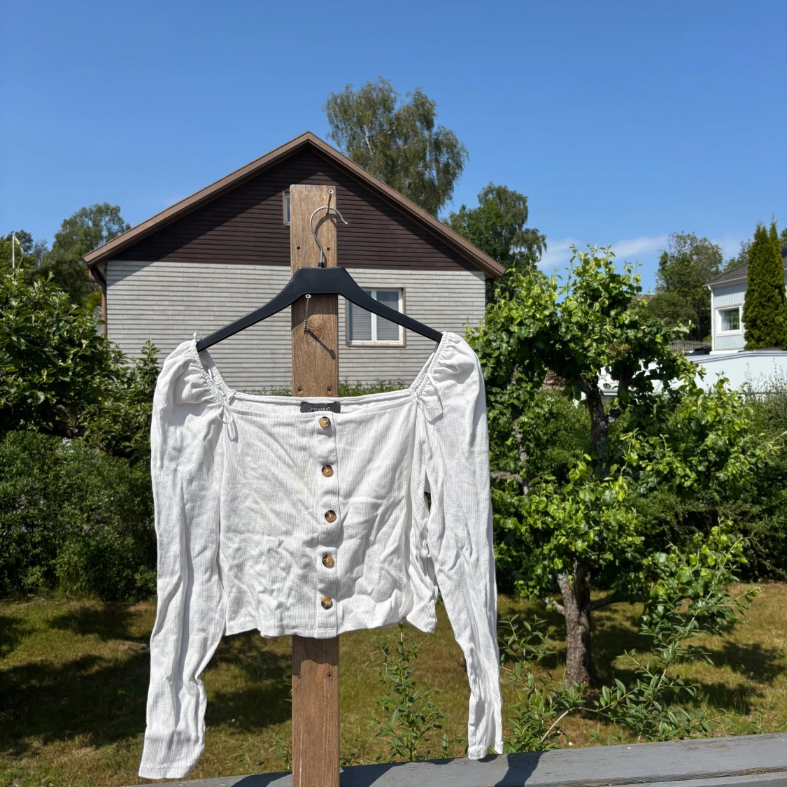 Vit ribbad kofta från Primark