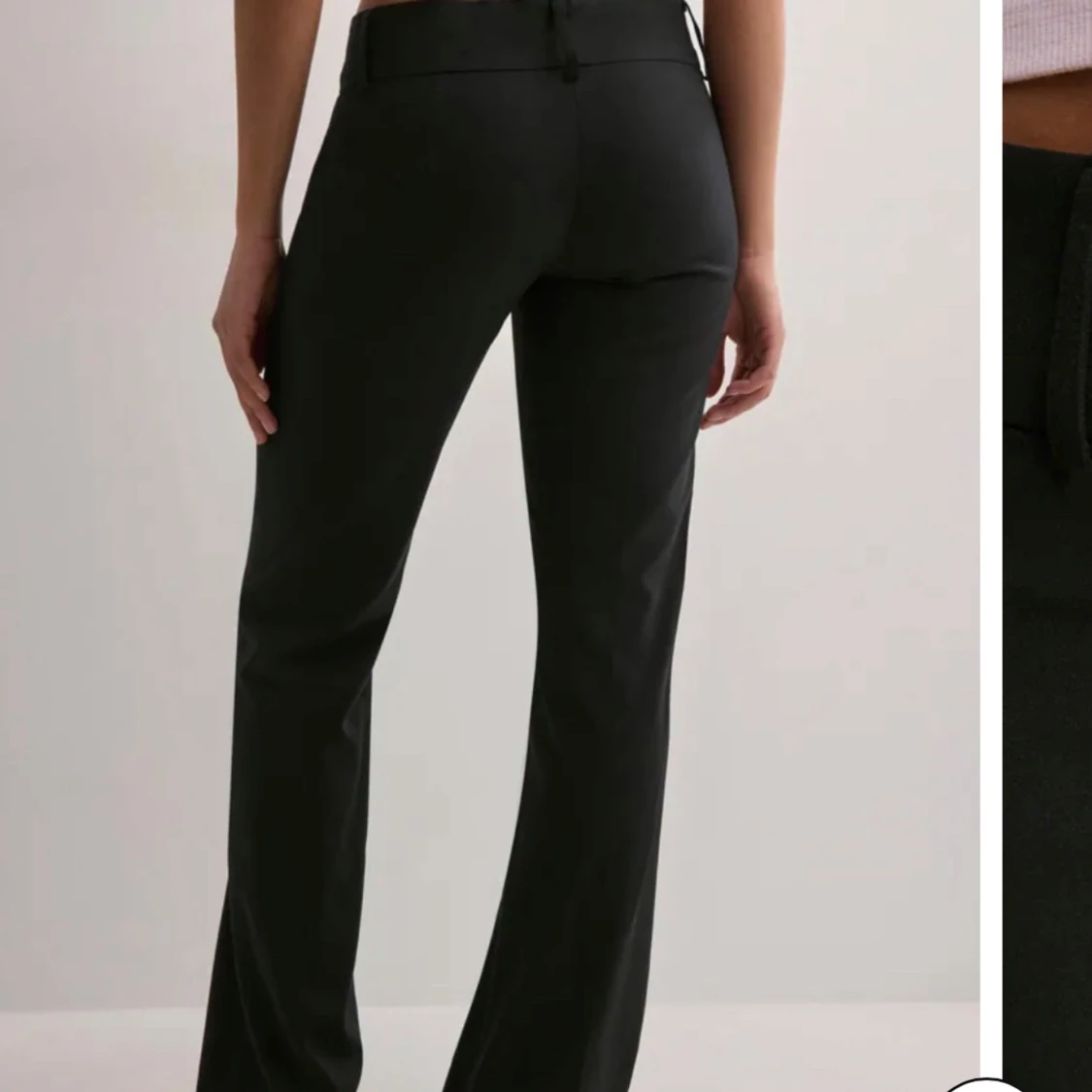 Svarta low waist kostymbyxor  - 1