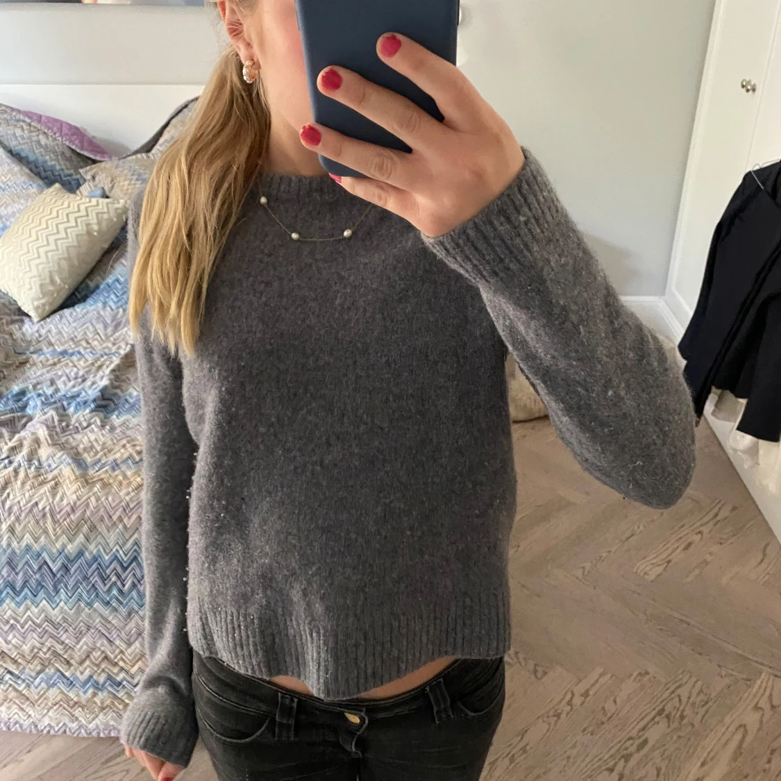 Grå stickad tröja från Zara - 1