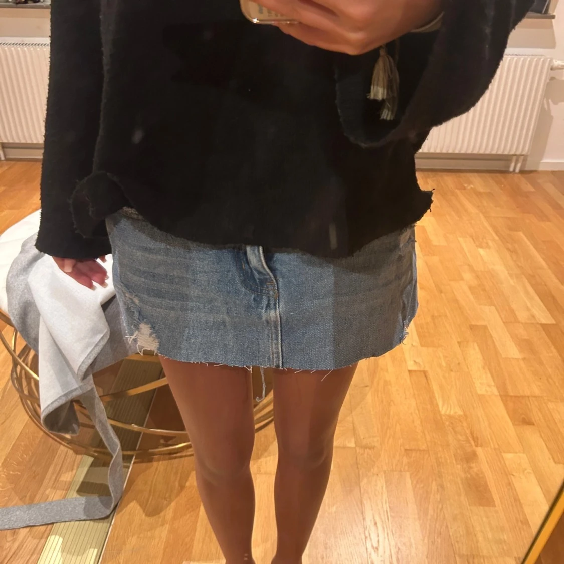 Blå jeans minikjol - 2