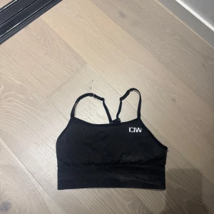 Svart sport-bh från ICANIWILL - Svart sport-bh från ICANIWILL med smala justerbara axelband och diskret logga framtill. Sömlös design och meshdetalj på ryggen för extra ventilation. Perfekt för träning och aktiva dagar.