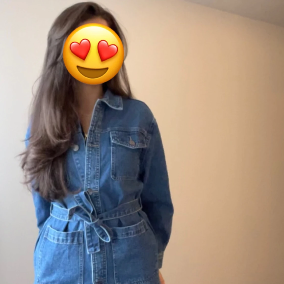 Jeansklänning med bälte