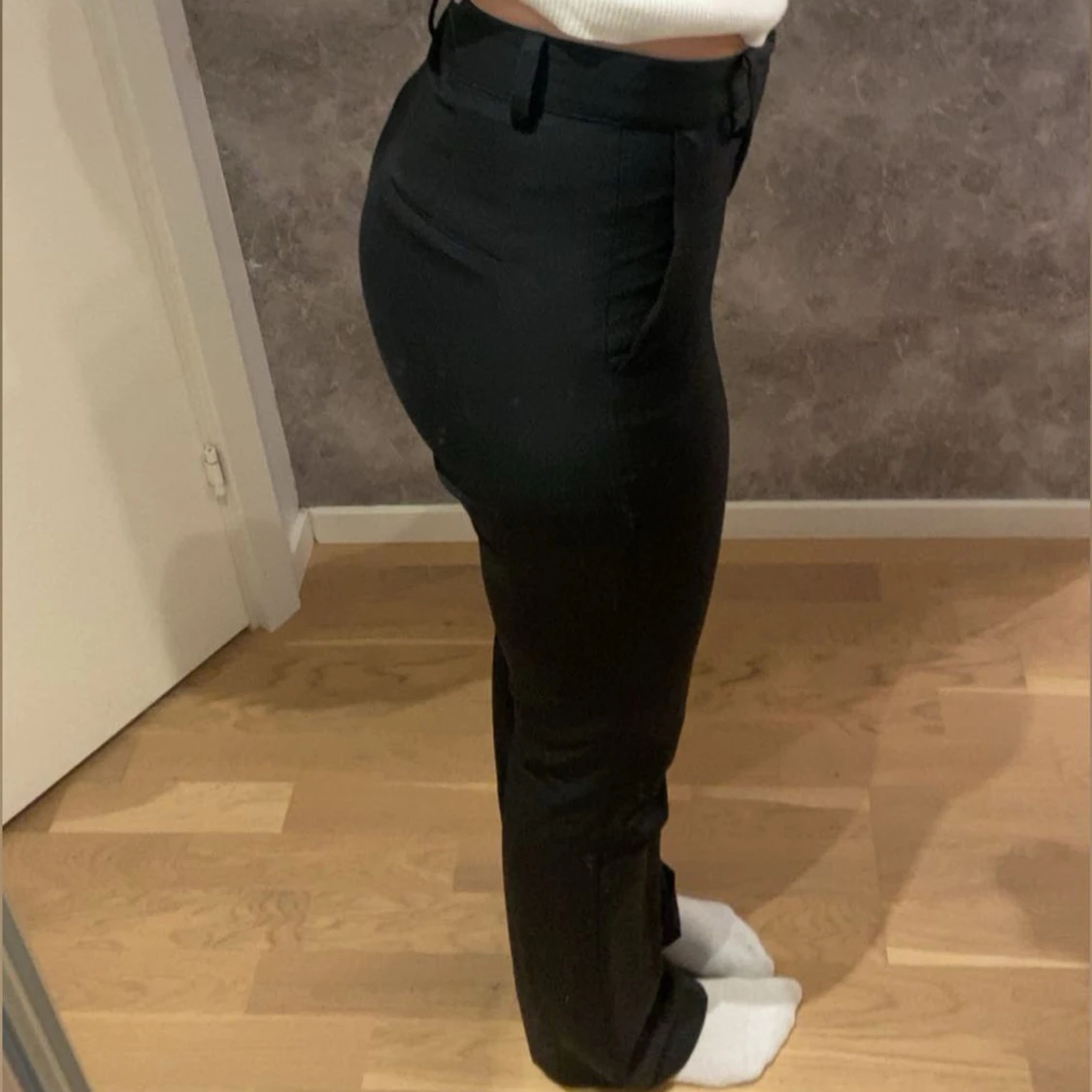 Svarta bootcut kostymbyxor - 2