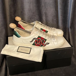 Gucci ace  - Gucci ace king snake - skick 8/10, höger sko har en liten missfärgning och skorna är lite smutsiga, annars mycket bra skick! - storlek US 9 1/2 = EU 43,5-44 || tillbehör: box och dustbag! - hör av er vid frågor!🙌