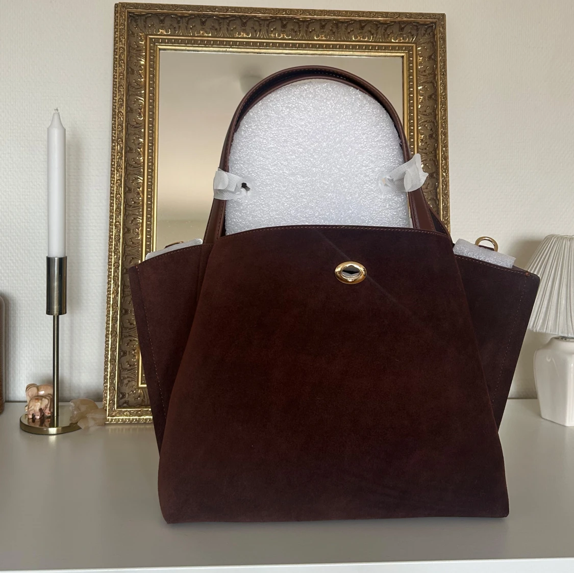 Brun äkta mocka tote bag Ria & Richard  - 2