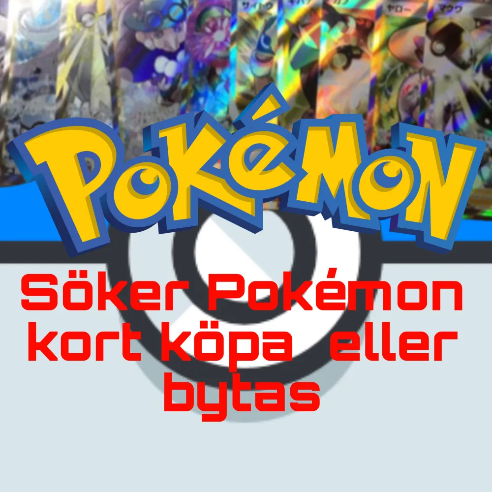 Köper pokemon kort eller byter! Om du läser dätta och vet att du har några kort leta fram dom och skicka till mig så kan du käna lite på dom. Övrigt.