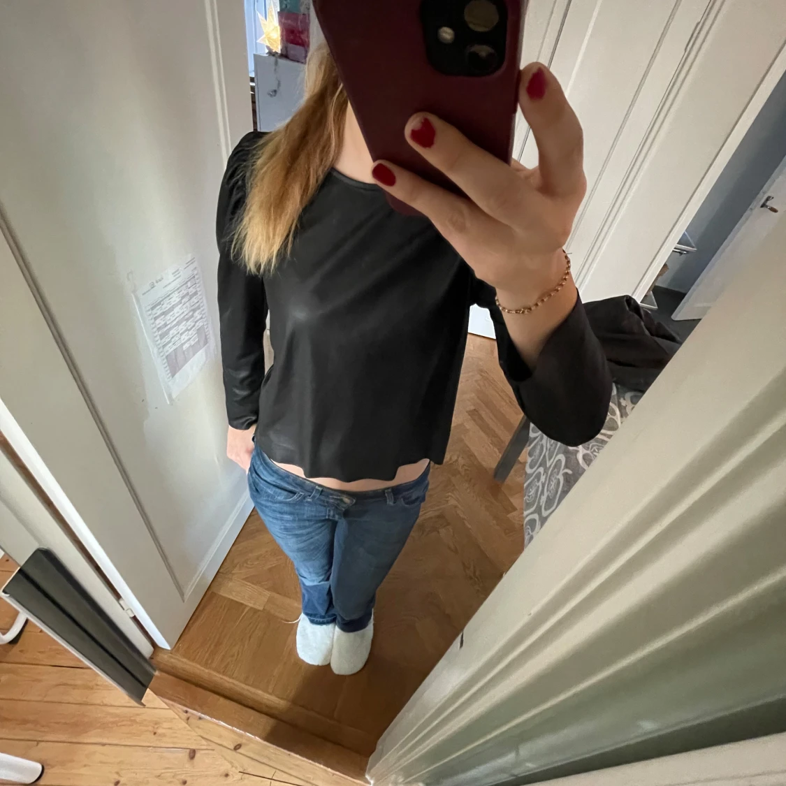 Svart långärmad topp