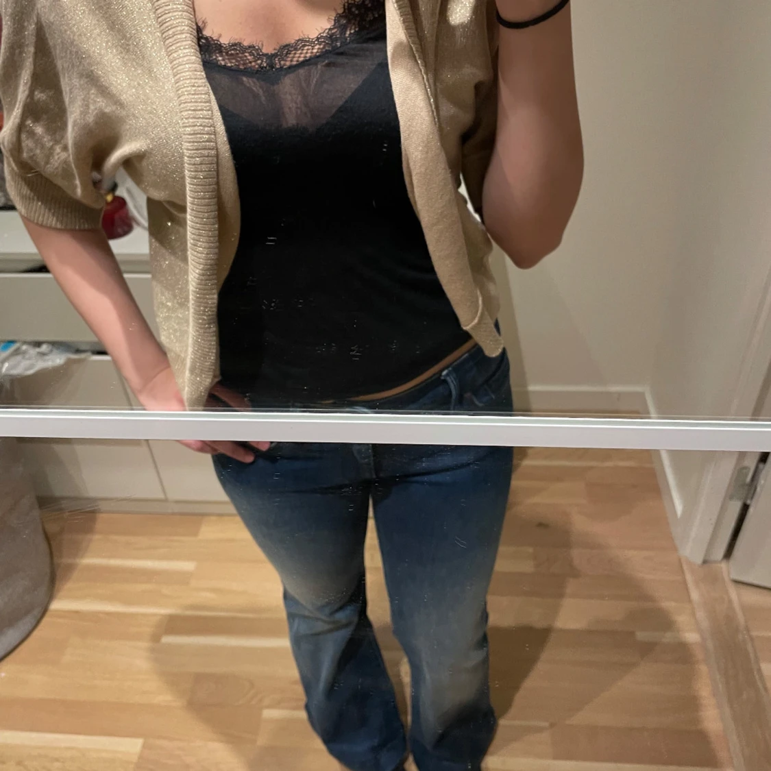 Guldglittrig bolerotopp - 90