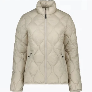 Vårjacka  - Snygg beige quiltad jacka med dragkedja framtill och hög krage. Jackan har långa ärmar och praktiska fickor med dragkedja. Lite mer silverfärgad i verkligheten. Helt ny med prislapp, nypris 899 kr. 