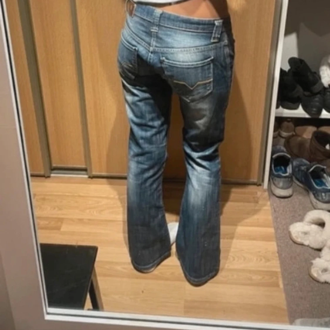Blå bootcut jeans - 90