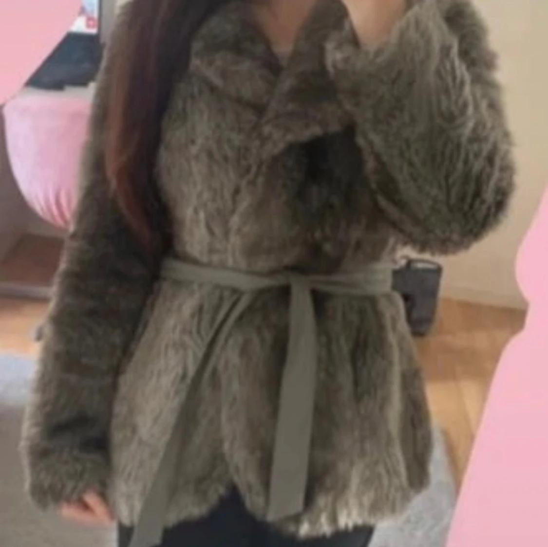 Grå pälsjacka - 90