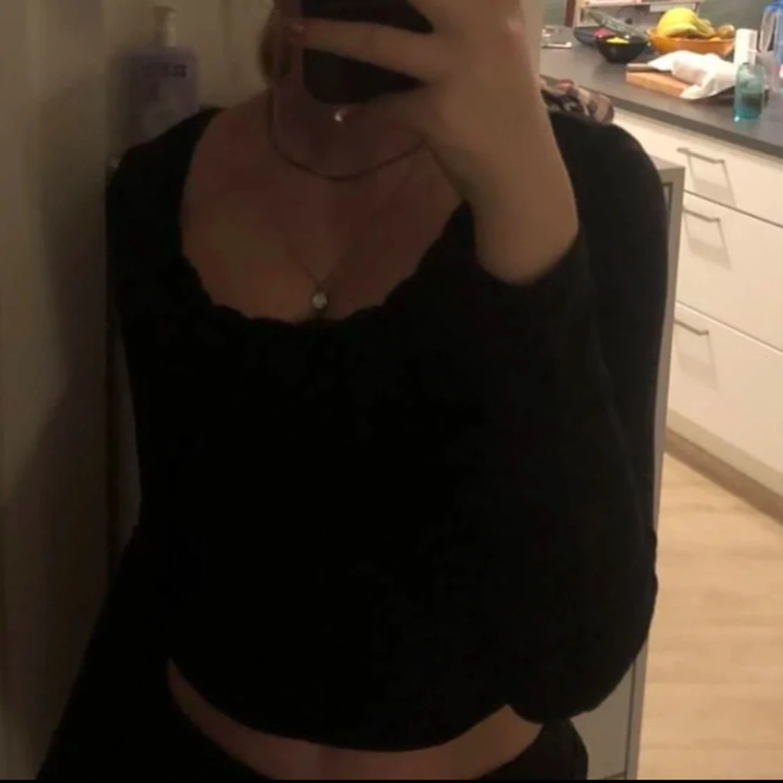 Svart långärmad topp