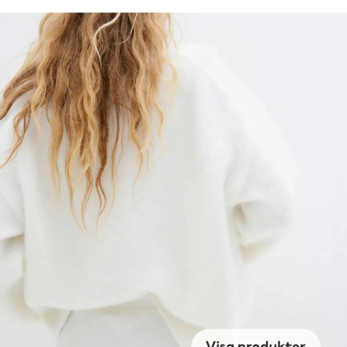 Vit stickad tröja - 92