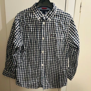 Rutig skjorta från Tommy Hilfiger - Snygg rutig skjorta från Tommy Hilfiger i blått och vitt. Skjortan har långa ärmar och knappar framtill. Perfekt för en stilren look.