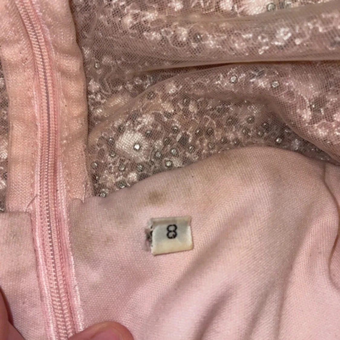 Glittrig rosa långklänning - 3