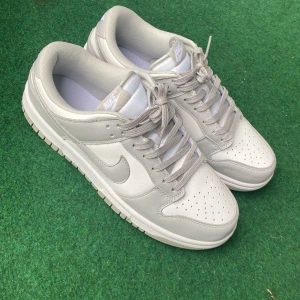 Grå Nike Dunk sneakers - Snygga grå Nike Dunk sneakers med klassisk design och snörning. Skorna har en stilren look med perforerade detaljer på tån för extra ventilation. Perfekta för en casual stil.