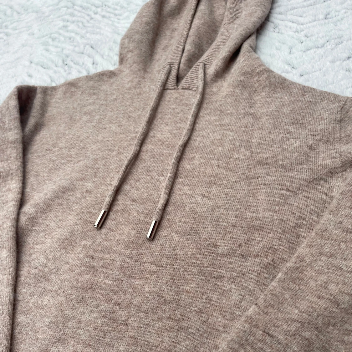 Beige Merinoull hoodie - 2
