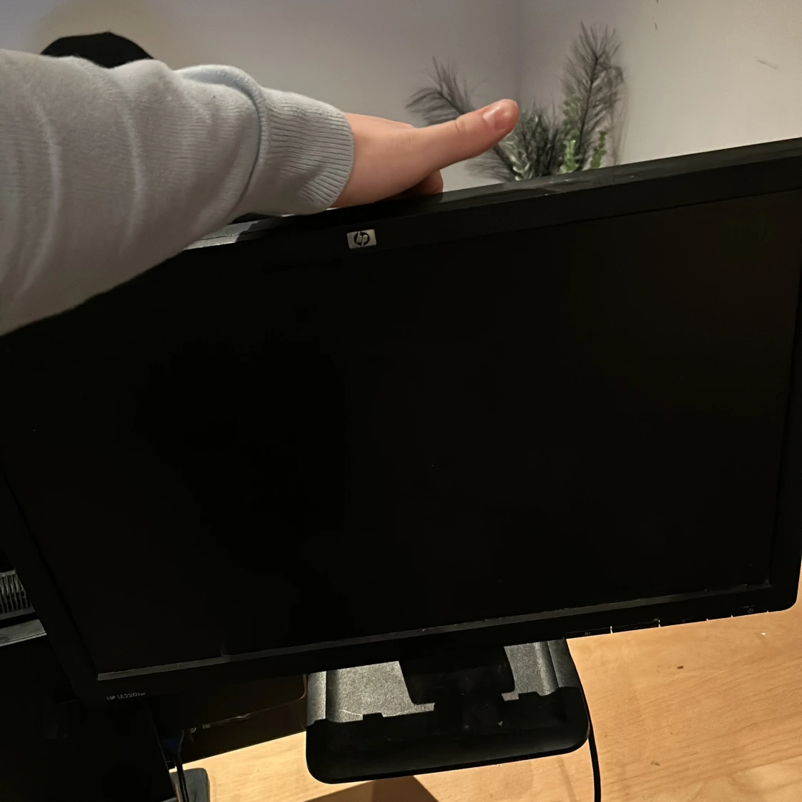 Svart datorskärm från HP