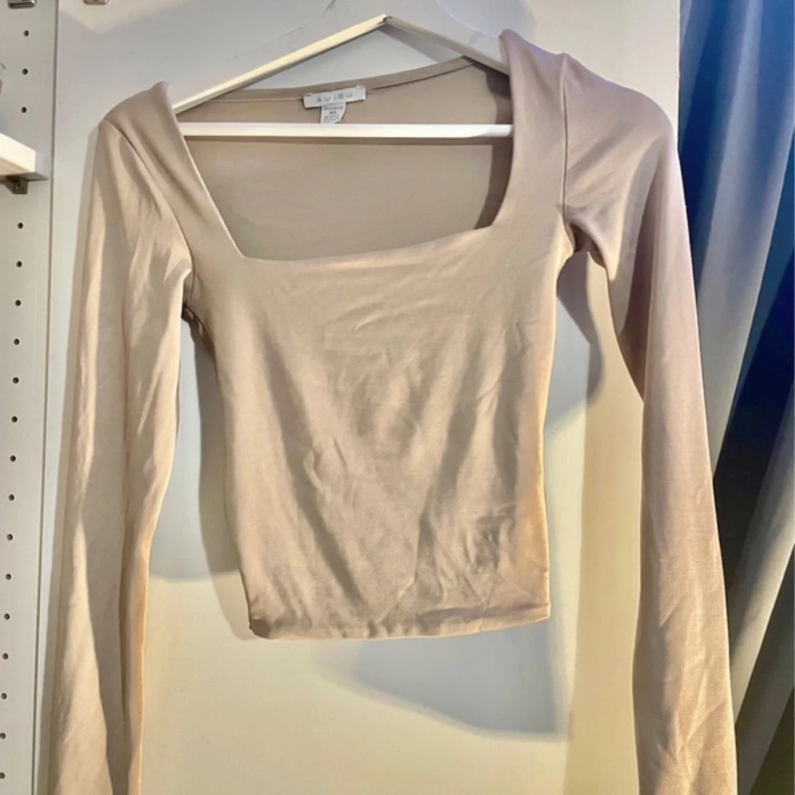 Beige långärmad topp - 1