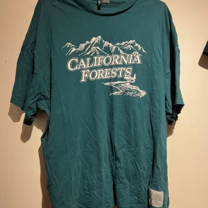 Grön t-shirt med tryck - Cool grön t-shirt med 'California Forests' tryck och bergsmotiv. Perfekt för en avslappnad stil. T-shirten har en lös passform och korta ärmar.
