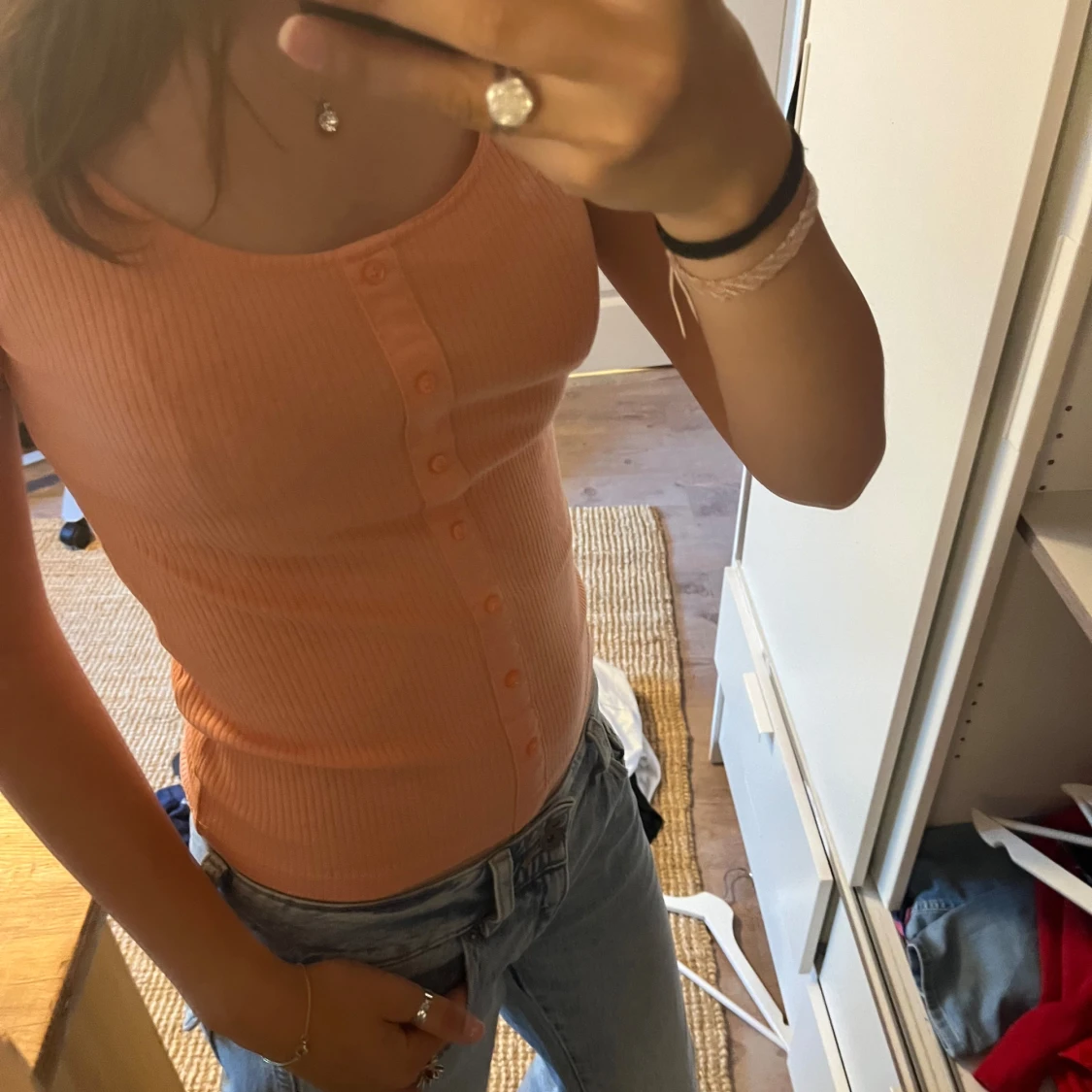 Peach färgad topp - 91