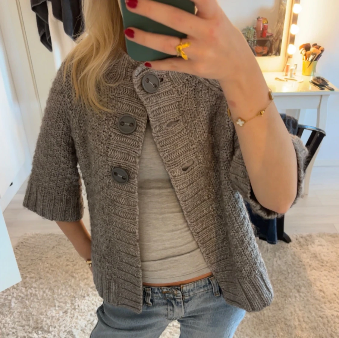 Trekvartsärmad kofta - 90