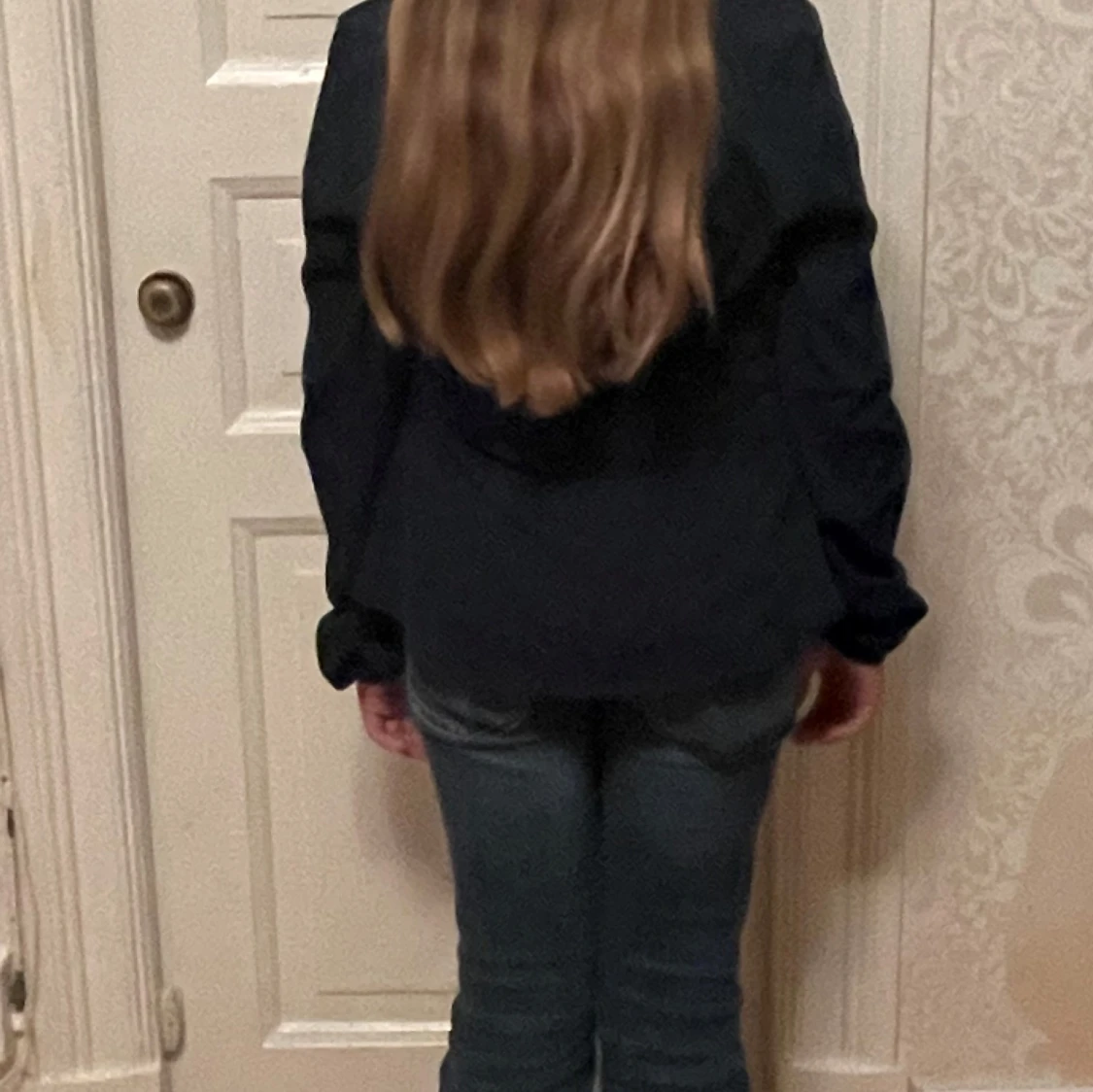 Mörkgrön långärmad blus  - 90