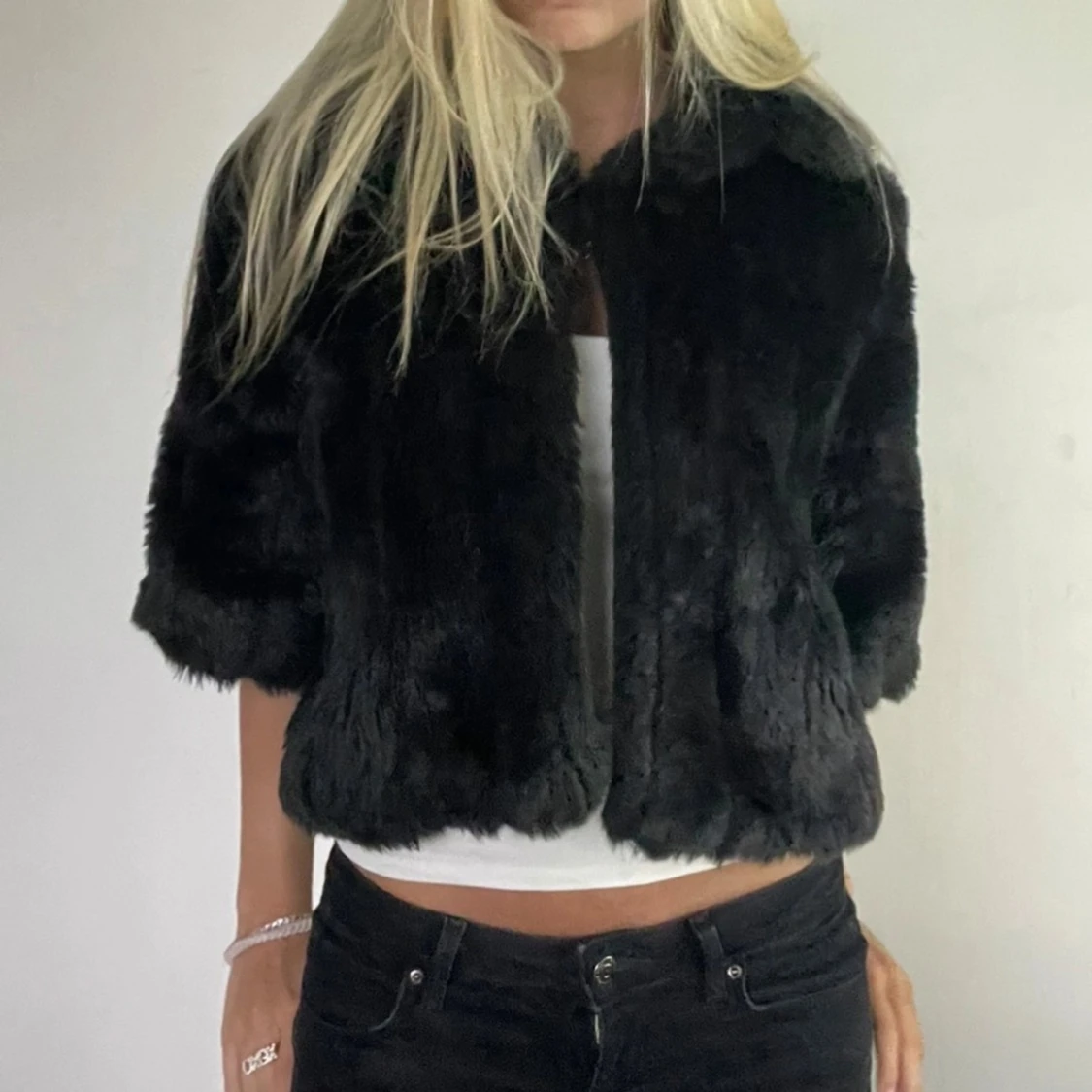 Svart pälsjacka - 91