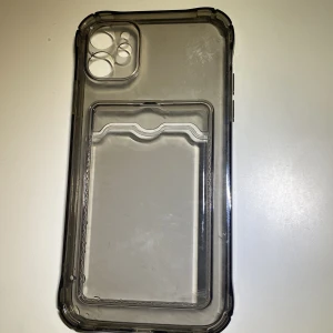 Transparent mobilskal med kortfack svart genomskinligt - Säljer ett transparent mobilskal med inbyggt kortfack. Skalet är designat för att skydda din telefon samtidigt som det ger enkel åtkomst till dina kort. Perfekt för dig som vill ha allt på ett ställe.