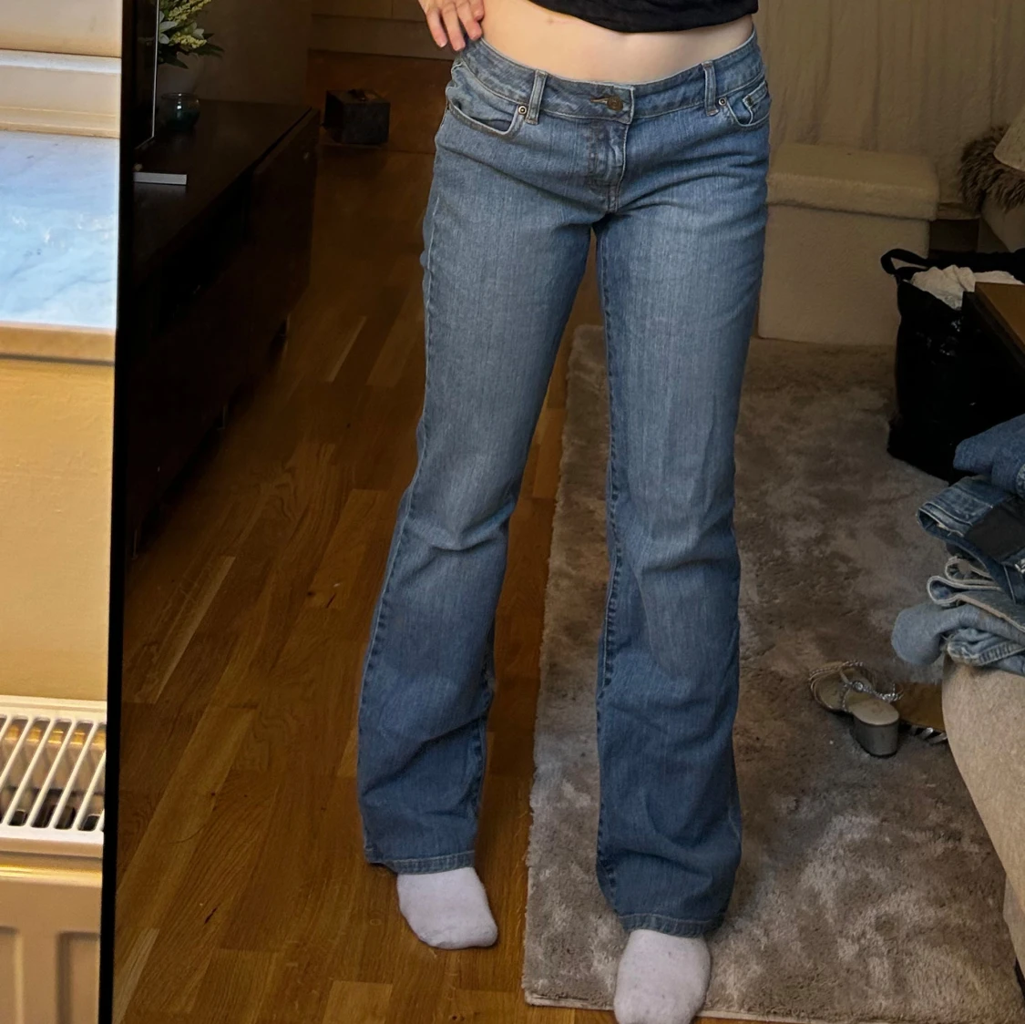 Blå bootcut jeans