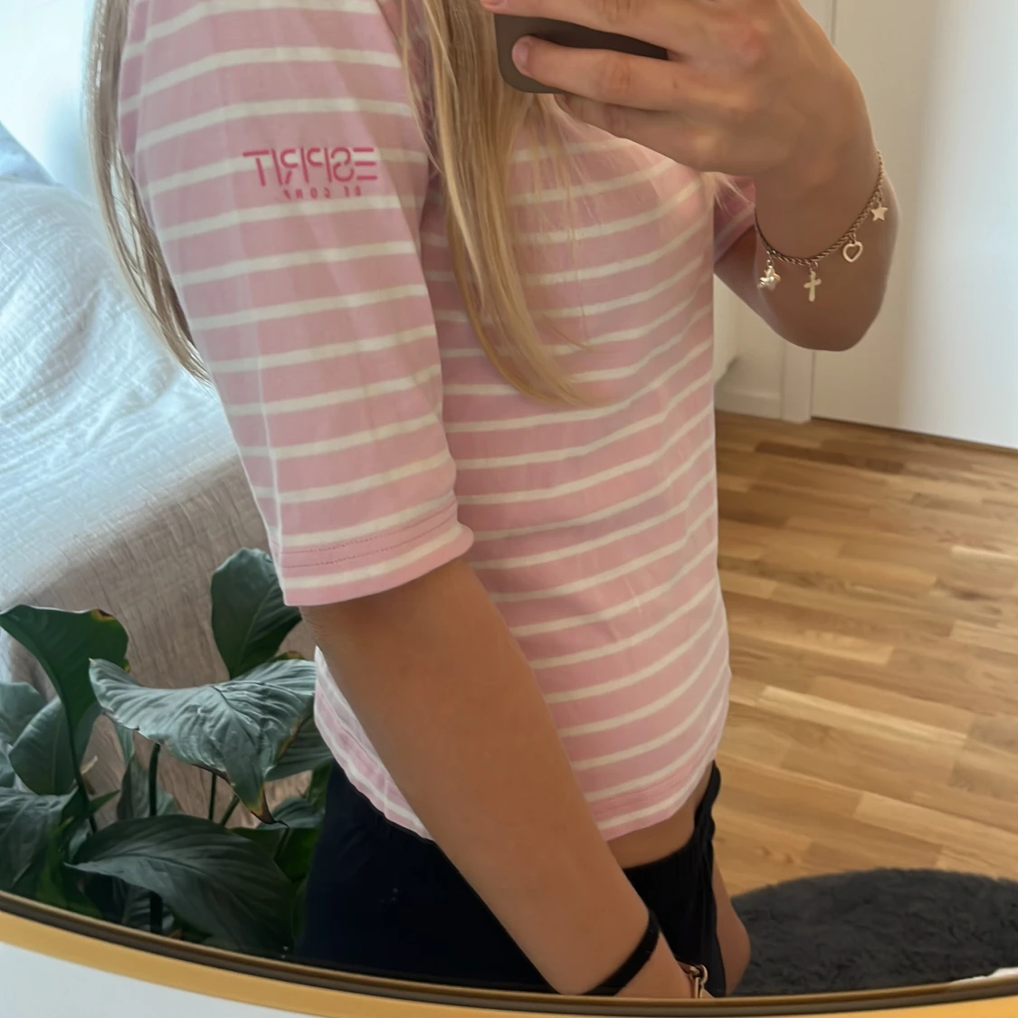 Trekvarts rosa tröja - 91