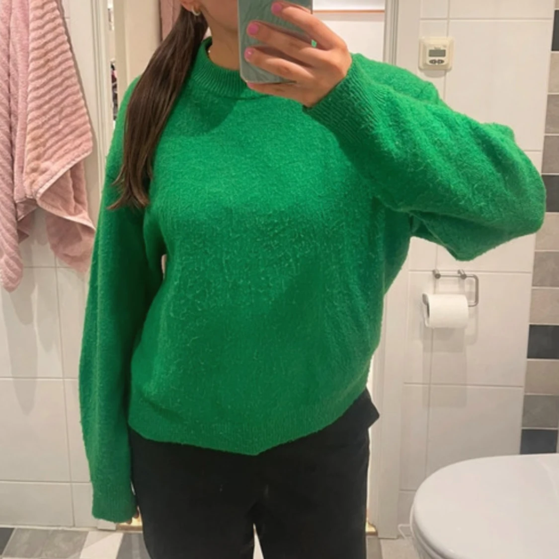 Grön stickad tröja