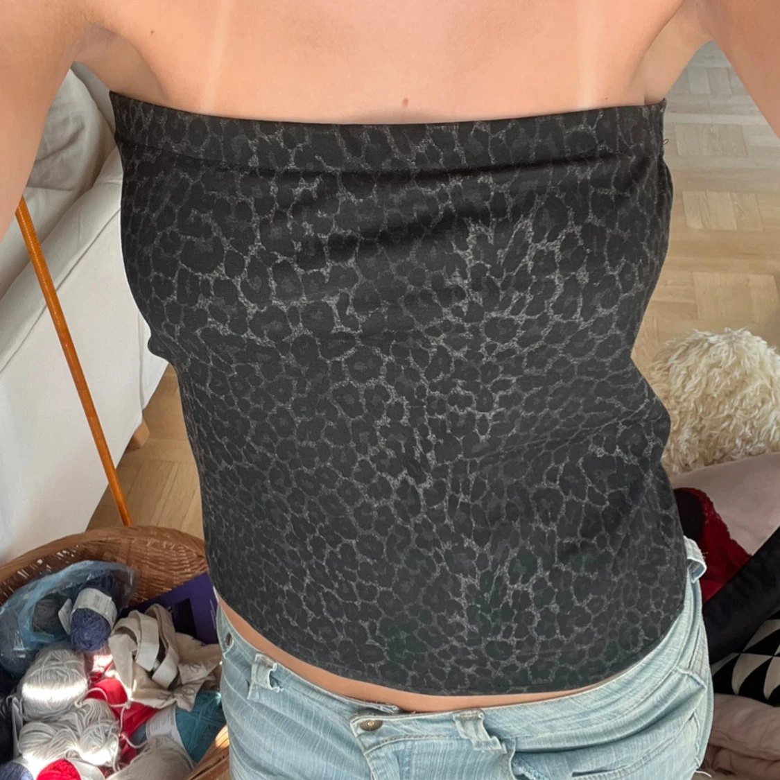 Svart Leopardtopp - 90