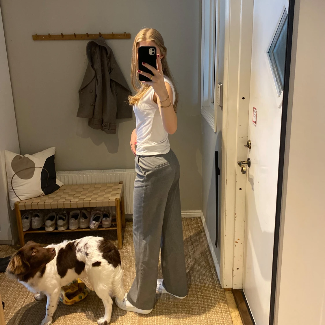 Grå kostymbyxor  - 90