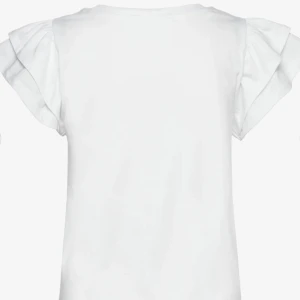 Vit volag t-shirt - Säljer denna vita t-shirten med volag i armarna. Storlek S, använd ung 5 gånger. Säljer för att den inte kommer till användning.💞