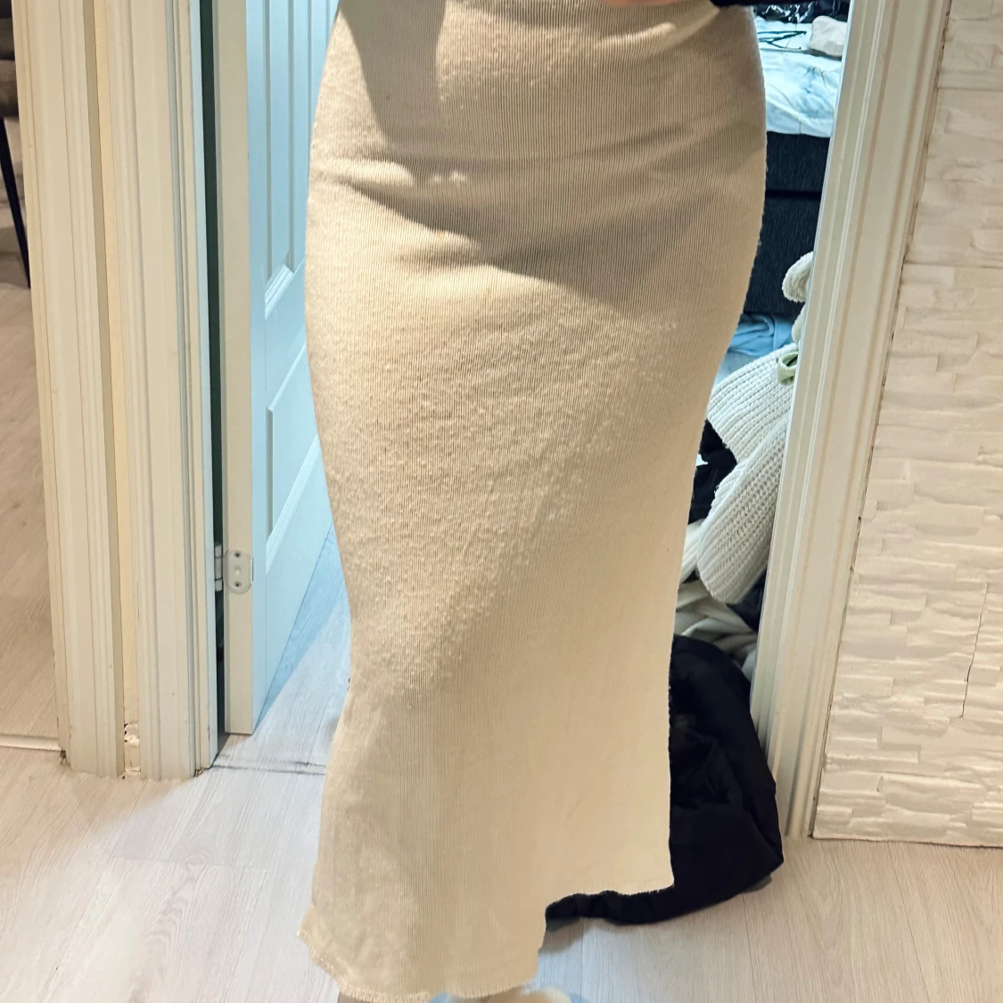 Vit stickad klänning - 90