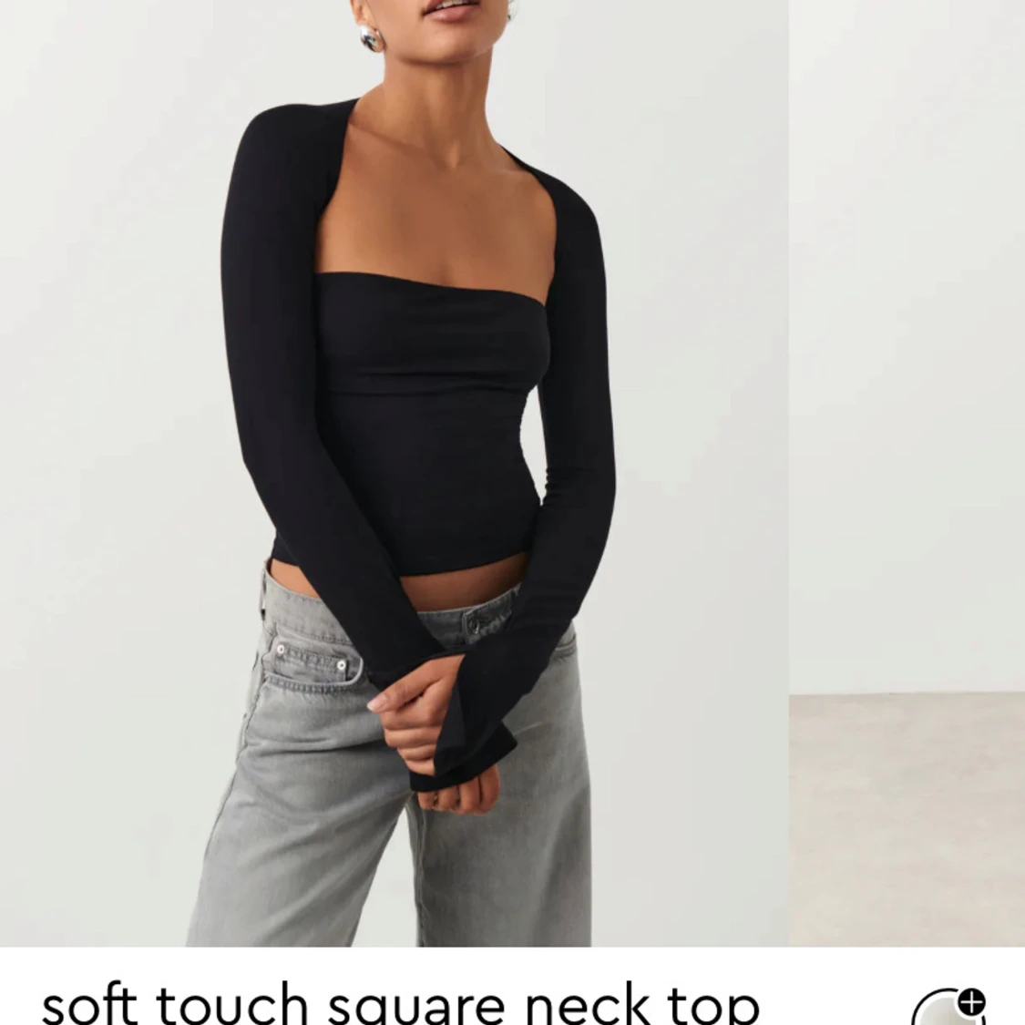 Svart långärmad topp  - 90