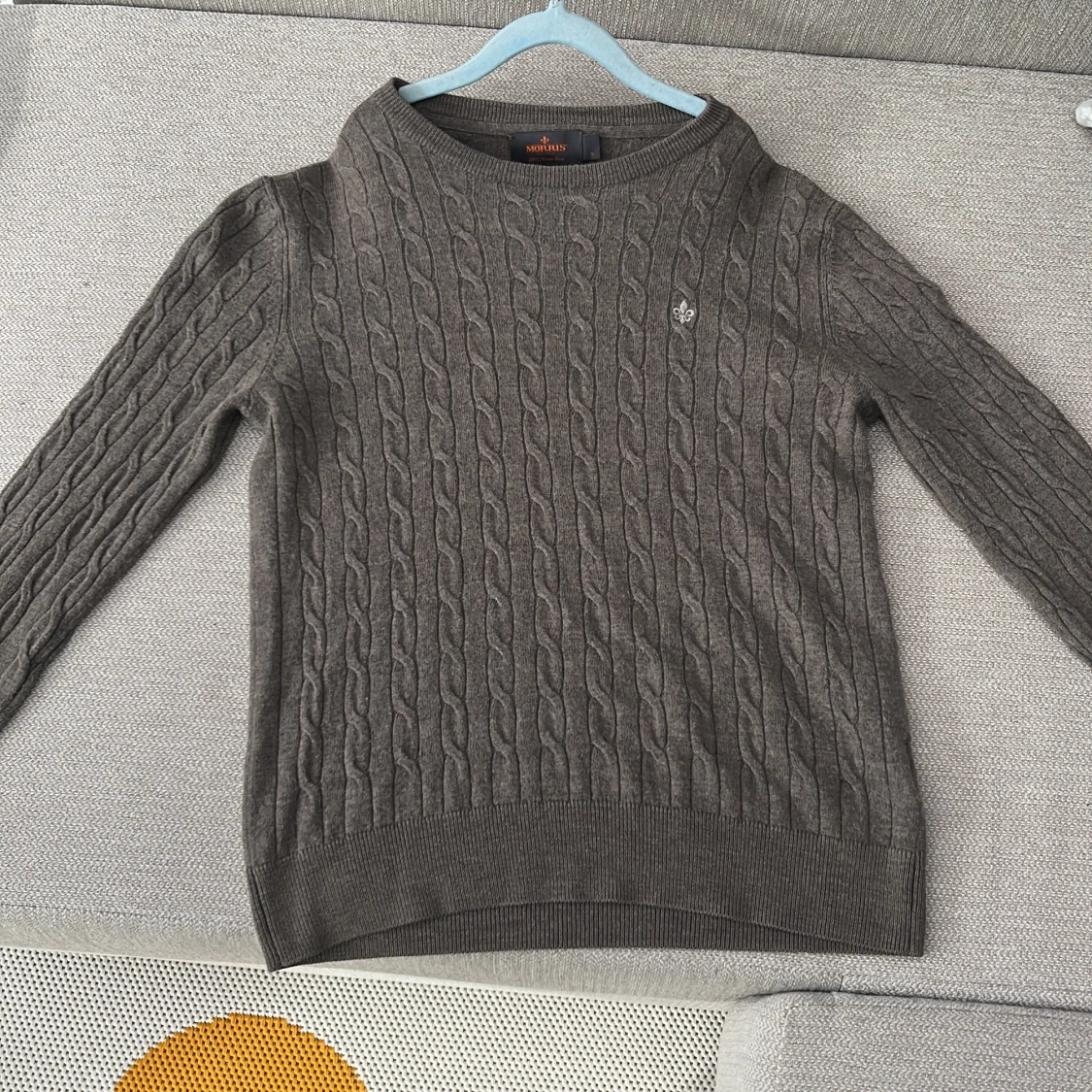 Grå Morris merino ull tröja - 90