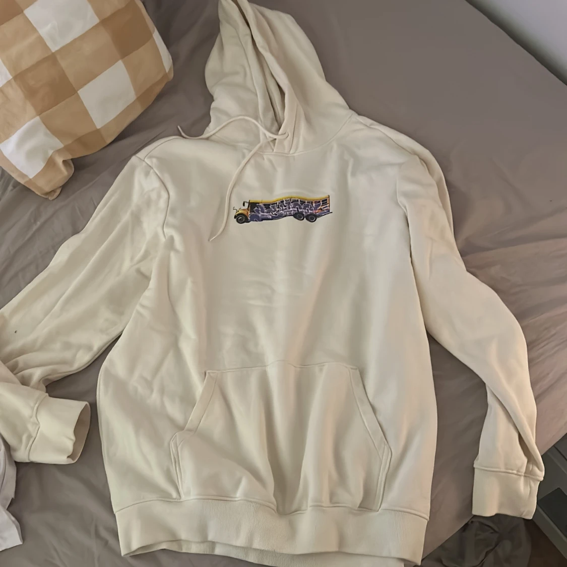 Vit hoodie från H&M